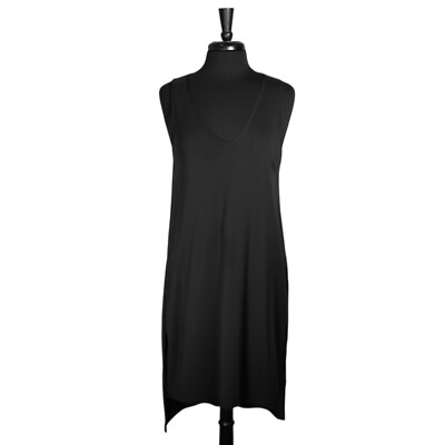 Anthropologie Akemi + Kin Womens Tunic Top M Black High Low Sleeveless Cutout