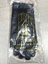Vintage Italian Black Leather Women's Gloves Guanti Victoria X- SMALL SIZE 40