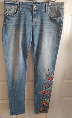 Fracomina Rare Italian Martina Shape Up Slim Flower Embroidered Jeans Size  34 | eBay