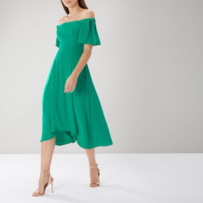 coast green bardot dress