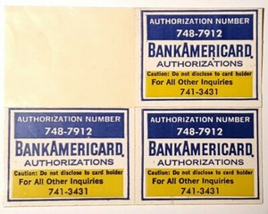 Vintage Decal - BankAmericard - 1970s