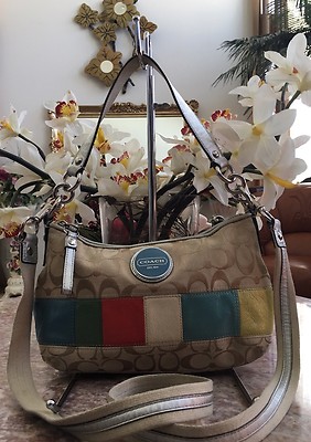 Coach Signature Stripe Multi Stripe Demi Cross-body Shoulder Bag