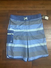 NWT Art Class Boy's Size 18 Blue Stripe Swim Trunks UPF 50