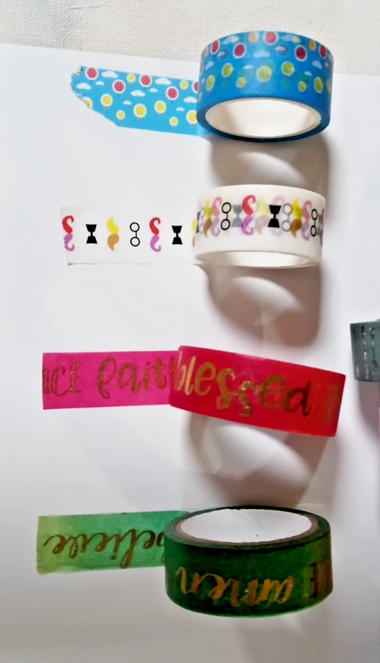 15 rolls paper washi tape assorted lot, assorted widths crafting, journaling - Image 2 of 4