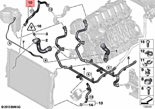 Genuine BMW E60 E81 E82 E84 E87 Transmission Oil Cooler Hose OEM 