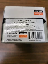 Simpson Strong-Tie S18N200FNJ 2" 18ga 304SS Straight Finish Nails 5000ct