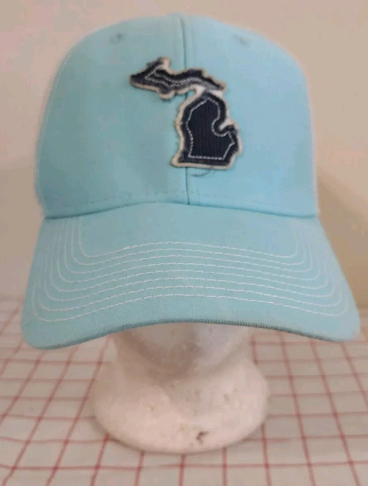 Holland Michigan Mapa Trucker Gorra Sombrero Azul Ajustable Snapback Malla Parche Foto 2 de 4