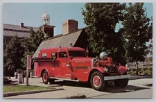 Postcard Pawtucket Rhode Island No. 1 Ahrens-Fox 1000 GPM Pumper Fire Engine
