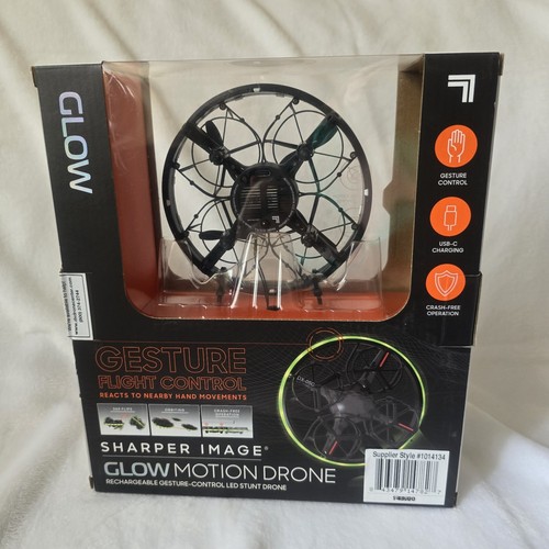 NIB Sharper Image 5" Glow Motion Drone Gesture Control USB-C Charge 8 LED Light - Picture 2 of 9