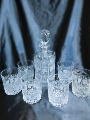 Czech bohemia crystal cut glass - Whisky set 6+1