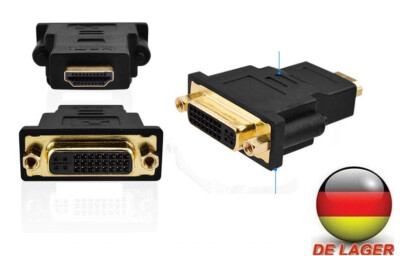 HDMI Stecker auf DVI-I Buchse 24+5 ADAPTER VERGOLDET 1080P FULL HD TV PC