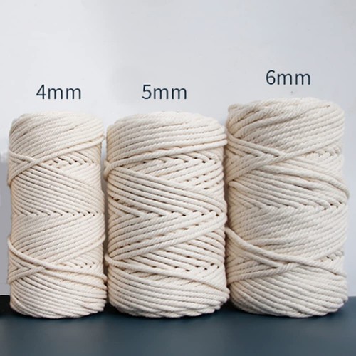 5mm x 110 Yards Natural Cotton Macrame Cord Beige DIY Crafts Plant Hangers - Picture 7 of 8