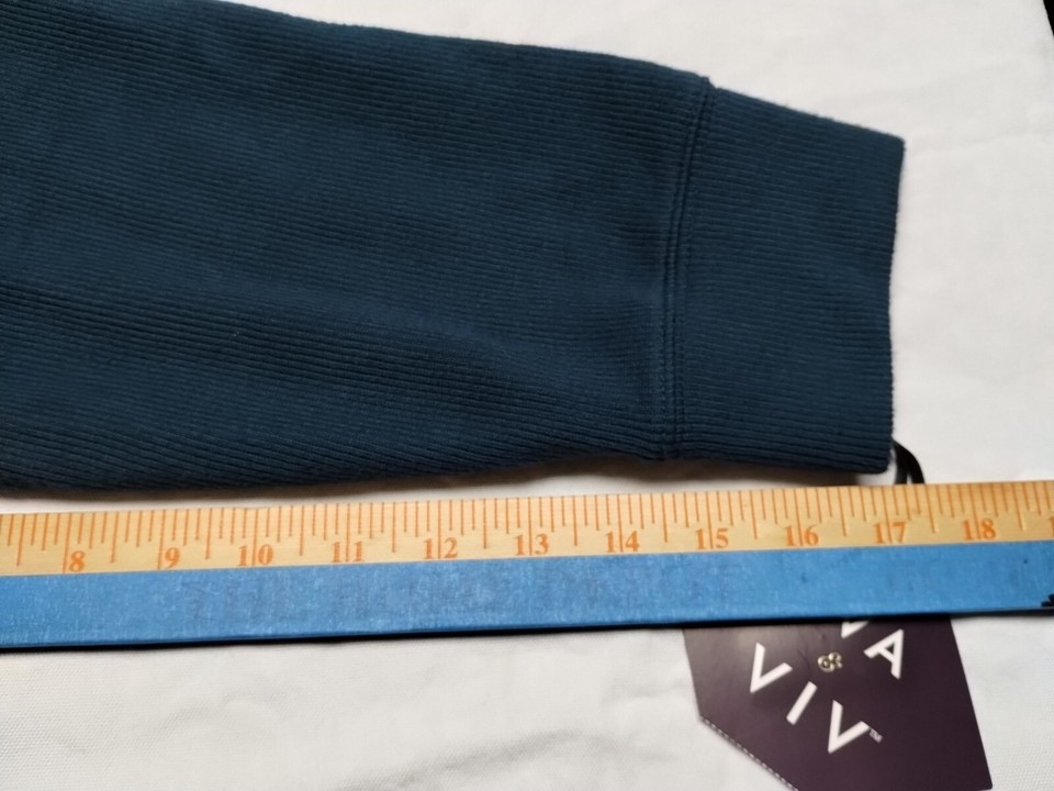 AVA & VIV Men's Size XXL Dark Green Teal Long Sleeve Shirt Sweater 1/4