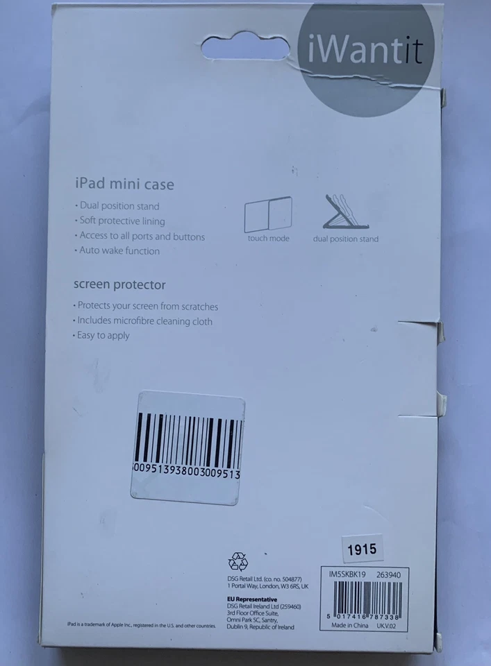 iWantit Starter Kit: Case & Screen Protector For iPad Mini 4 5 4th 5th Gen. 2019 - Image 2 of 4