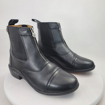 Suedwind Ankle Boston Ultima FZ Women's Sz 7.5W Black Frontzip Leather Boots