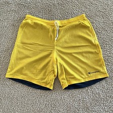 Vintage Champion Reverse Navy/ Yellow Mesh Basketball Hoop Active Sports Shorts