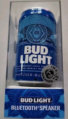 BUD LIGHT BLUETOOTH SPEAKER BEER CAN WIRELESS AUDIO FM RADIO RECHARGEABLE