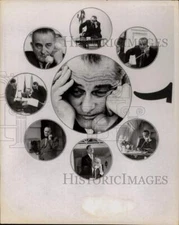 1955 Press Photo Collage of President Lyndon B. Johnson - sax33771