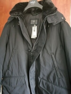 BNWT M&S Men's Stormwear Feather Down Padded Winter Coat
