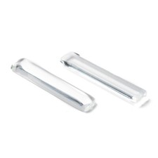 2 Rectangle Glass Cabochons Clear Domed Flatbacks Flat Back Glass eal 50mm