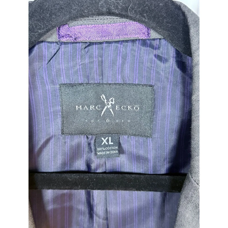 Chaqueta Blazer MARC ECKO Corte y Costura Traje Deportivo Abrigo Para Hombres XL Gris Algodón Informal Foto 4 de 4