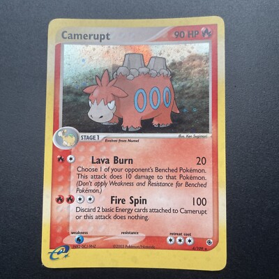 Pokemon Card - Camerupt EX Ruby and Sapphire 4/109 Holo Holo Rare NM | eBay