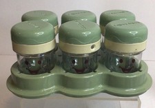 Baby Bullet 6 Date Dial Storage Cups  Tip Proof Tray Used Good Condition