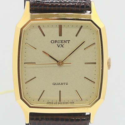 Orient VX D35809V-41 BJ QZ Men's Watch Gold Dial Excellent Condition