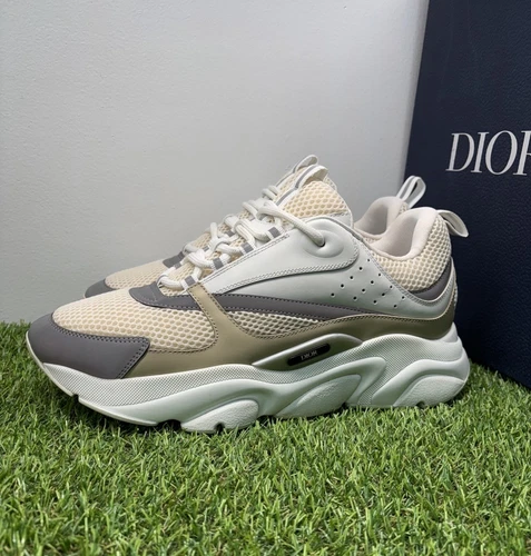 Taille 45 EU (12 US) Dior B22 Réfléchissant, Beige, Blanc EXCELLENT ÉTAT !