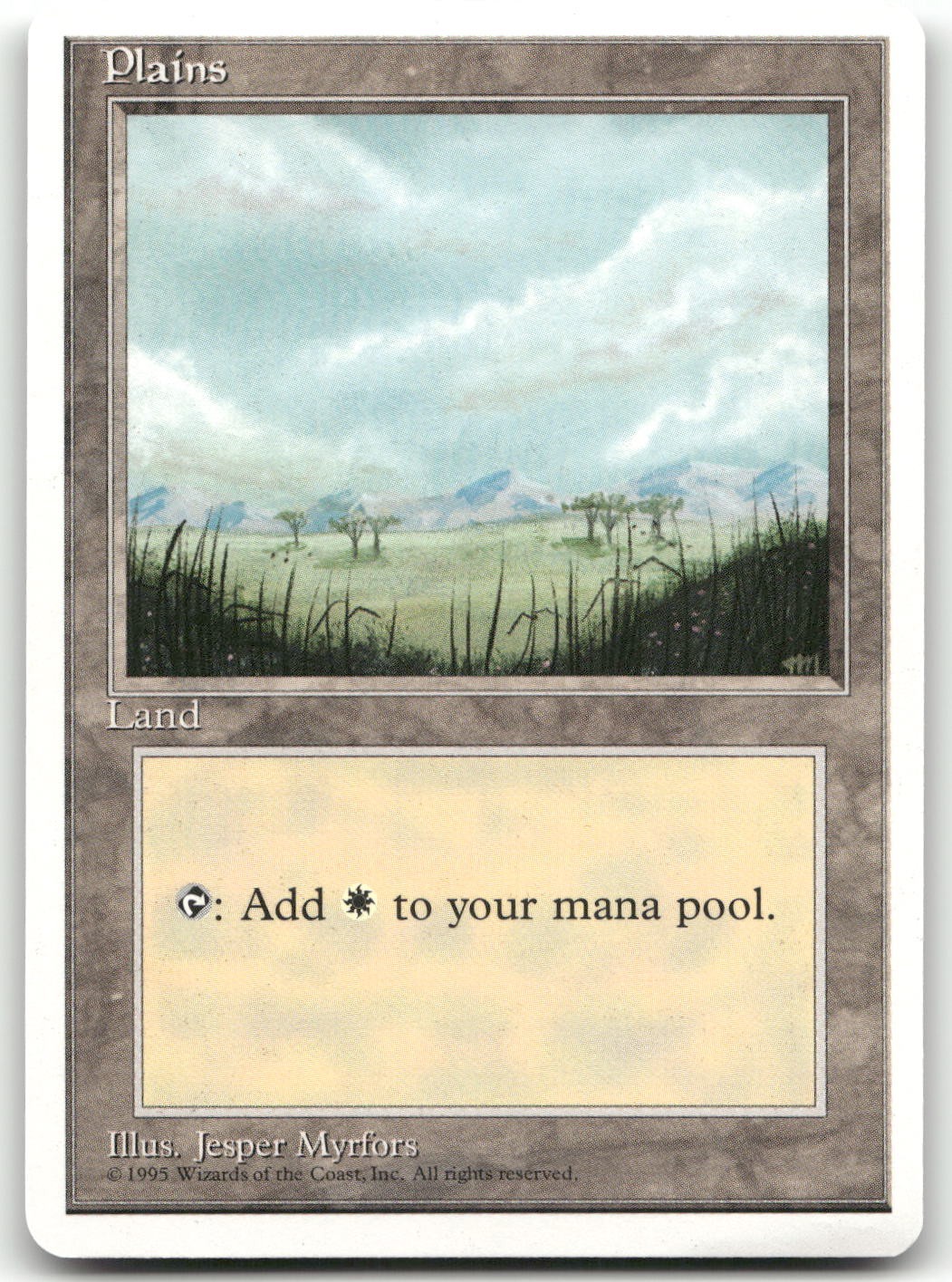 Plains (B) #187 (LP) Fourth Edition 4ED Magic MTG