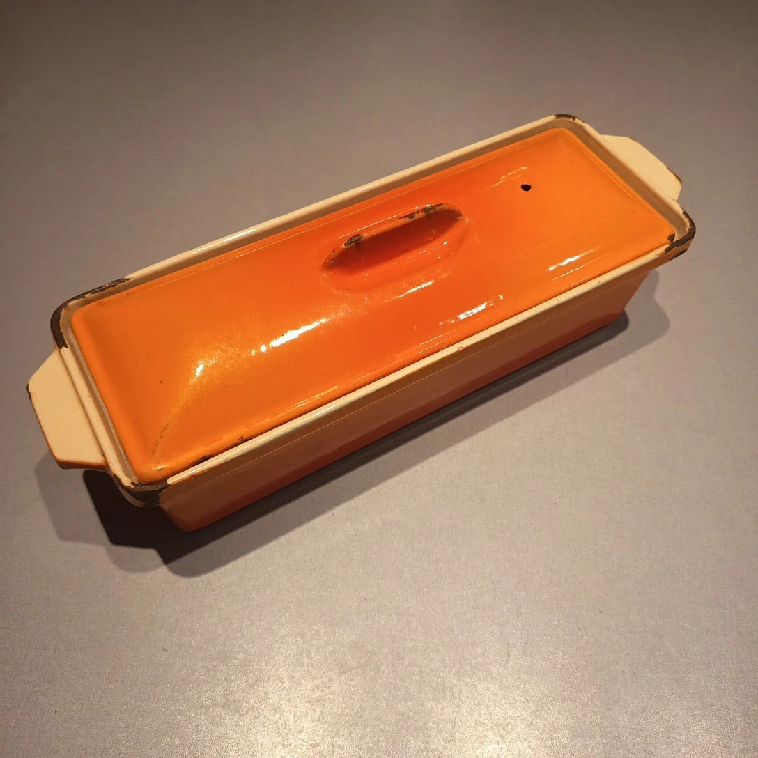 Plat à gratin vintage en fonte Le Creuset Rare forme rectangulaire - France