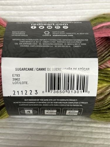 Red Heart Unforgettable Yarn Sugarcane 1 Skein 3.5 Oz - Picture 5 of 7