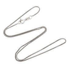 Vintage Italian Sterling Silver 925 Box Chain Necklace 16"