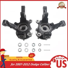 Pair Front Steering Knuckles and Wheel Hub Bearings for 2007-2012 Dodge Caliber