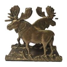 Vintage Loyal Order Of Moose Brass Mail Holder Sculpture Napkin Holder