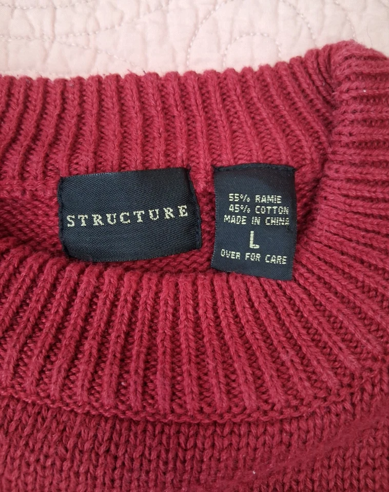 VTG 90s era Structure colorblock sweater Large MENS Red White Blue America - Image 4 of 4