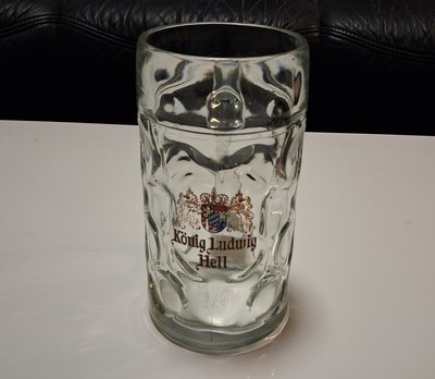 Bierglas 1 Liter König Ludwig Hell Bierkrug Glas Maß Maßkrug Bayern Oktoberfest