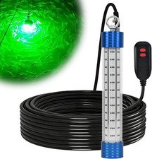 15000LM Green Underwater Fishing Light, 200W 110V Safety Plug with 100Ft Cable,