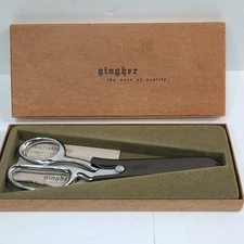 Vintage GINGHER G-8  Knife Edge Scissors  8" Chrome Box & Guard