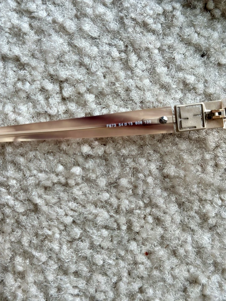 FENDI VTG Reading Glasses F673 Translucent Rose Pink Gold Ginger Made In Italy - Image 4 of 4