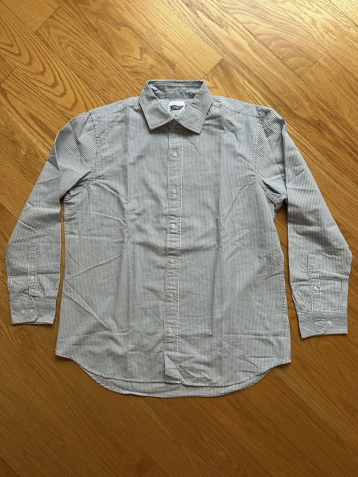 J. Press Blue Stripe Oxford Classic Fit Sport Shirt Size L - Image 2 of 4