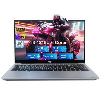 NIMO 15.6 Laptop Intel 6 Core i3-1215U 4.4GHz 32GB RAM 1TB SSD Windows 11 Wifi 6