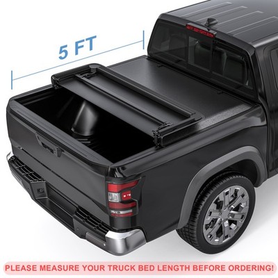 Truck Tonneau Cover For 2005-2015 Toyota Tacoma 5 Fleetside Bed Soft TRI-FOLD