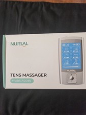 NURSAL TENS Unit Massager Model AS1080 Rechargeable Pain Relief Device