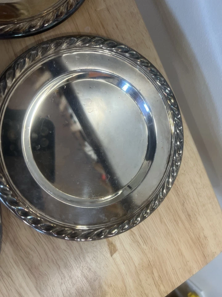 4 винтажные посеребренные небольшие тарелки 6 дюймов - Изображение 3 из 4