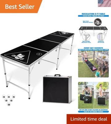 8ft Portable Beer Pong Table - Lightweight, Waterproof & Perfect for Tailgates!