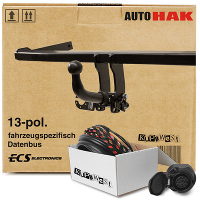 AHK abnehmbar für VW T5 Kasten/Bus 09.2009-08.2015 +ESatz 13poliger AHZV