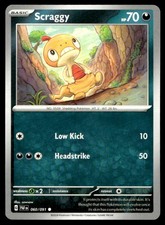 Scraggy 060/091 Common Paldean Fates Pokemon Near Mint