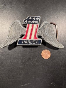 Harley-Davidson #1 Logo Enamel Keychain - Red, White & Blue PC4321