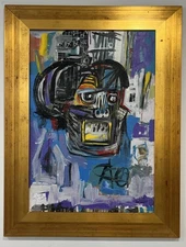 Basquiat  1960 -1988 Oil / Mixed M Canva Hand Made Framed Style Of Amazing Art